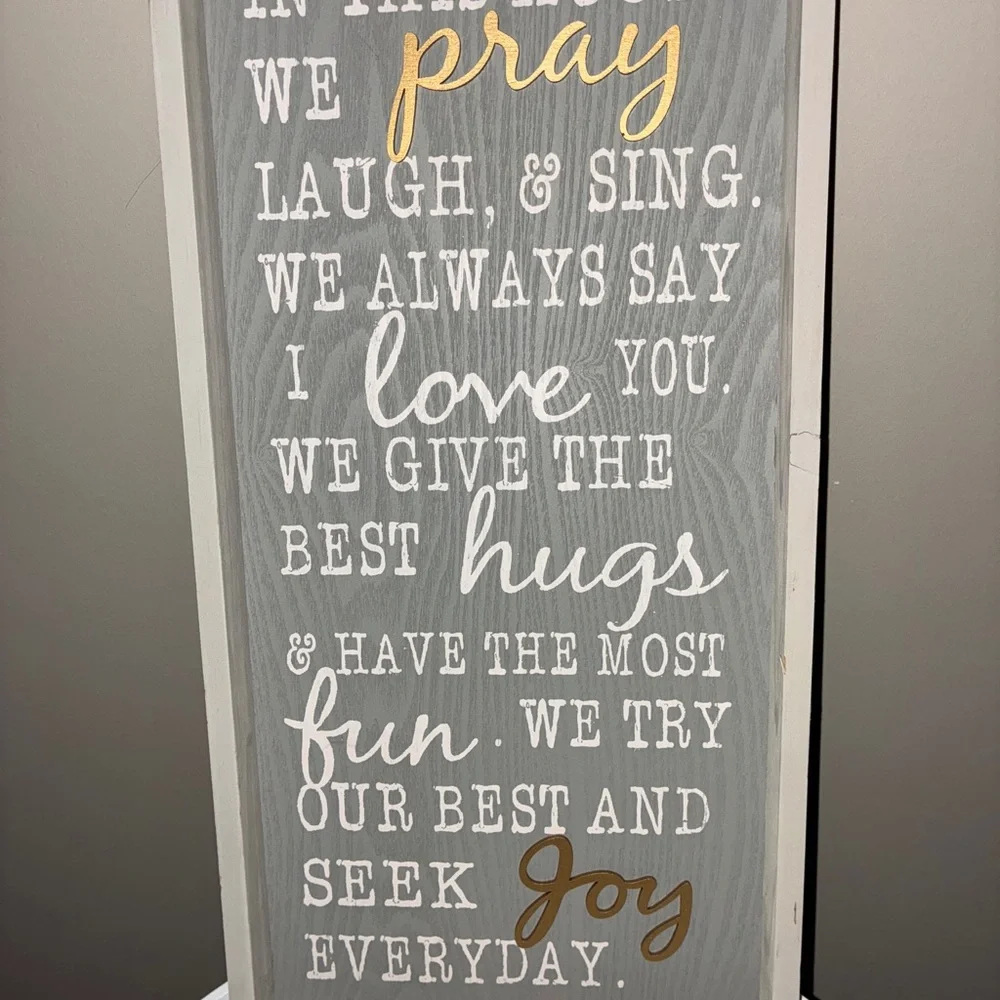 Gray‎ and Gold Inspirational Wall Art 10”x20”